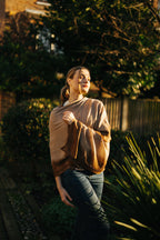 Embellished Cashmere Scarf in Beige and Brown