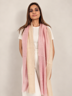 Unisex Woven Ombré Cashmere Scarf Dusty Pink - Beige