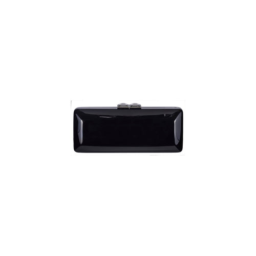 Polished Black Clutch with Swarovski Crystal Clasps