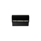 Rectangular Black Clutch with Silver Embellishments