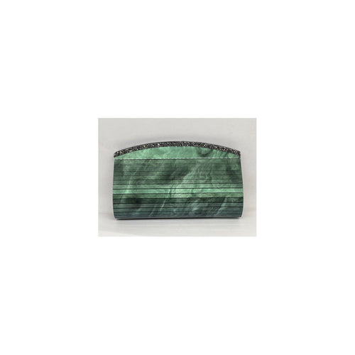 Greenish Sling and Clutch with Swarovski Crystal Detailing