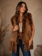 Laser Cut Wrap in Tan Brown