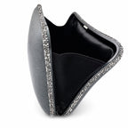 Dove Grey Contour Box Clutch with Swarovski Crystals