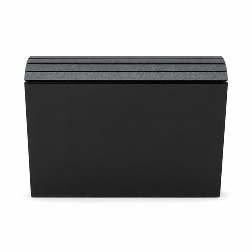Rectangular Noir Clutch with Silver Embellishments