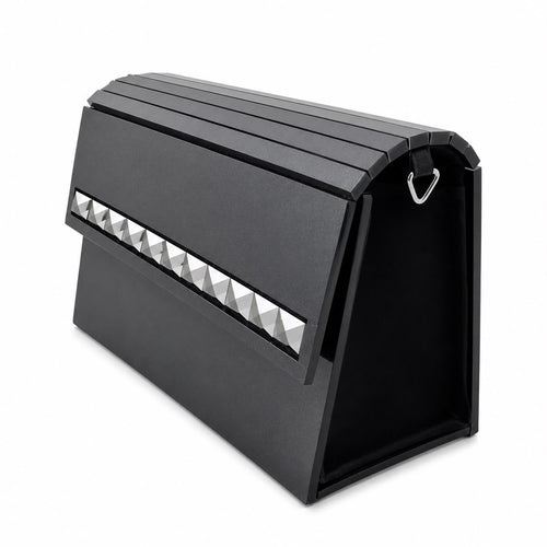 Rectangular Noir Clutch with Silver Embellishments