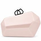 Geometric Polished Blush Clutch with Clasps