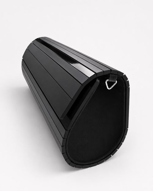 Noir Polished Hard Shell Clutch