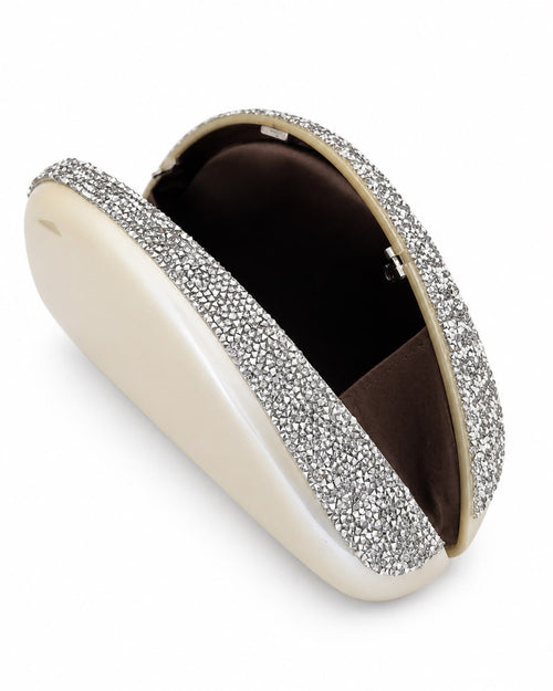 Arc Ivory Clutch with Swarovski Crystal