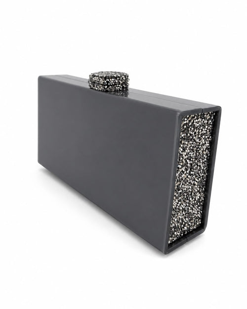Noir Box Clutch with Swarovski Crystal Clasps