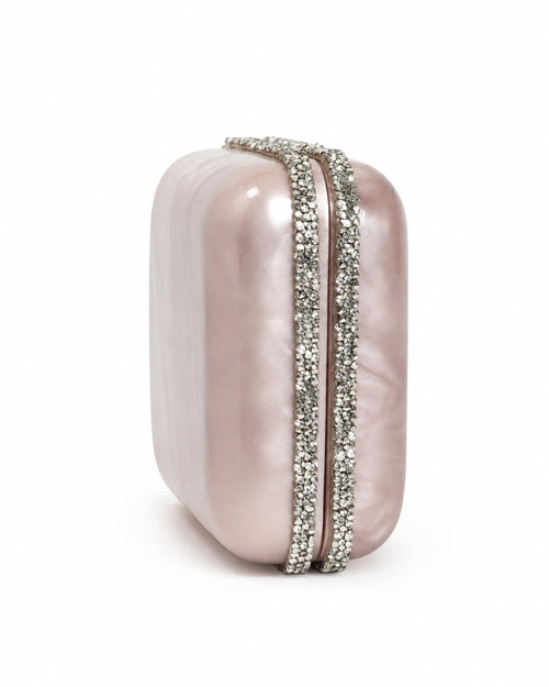 Pearlised Nude Clutch with Swarovski Embellishments