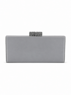 Dove Grey Box Clutch with Swarovski Crystal Clasps