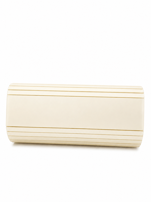 Ivory Polished Hard Shell Clutch