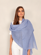Unisex Woven Cashmere Scarf Powder Blue