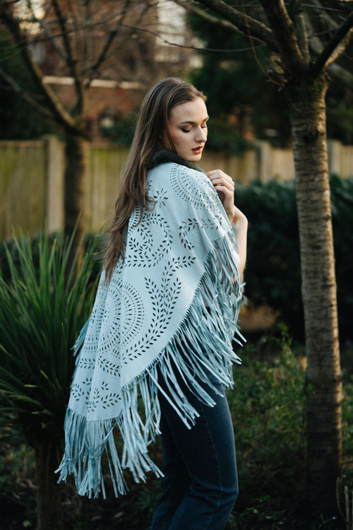 Laser Cut Wrap in Sky Blue
