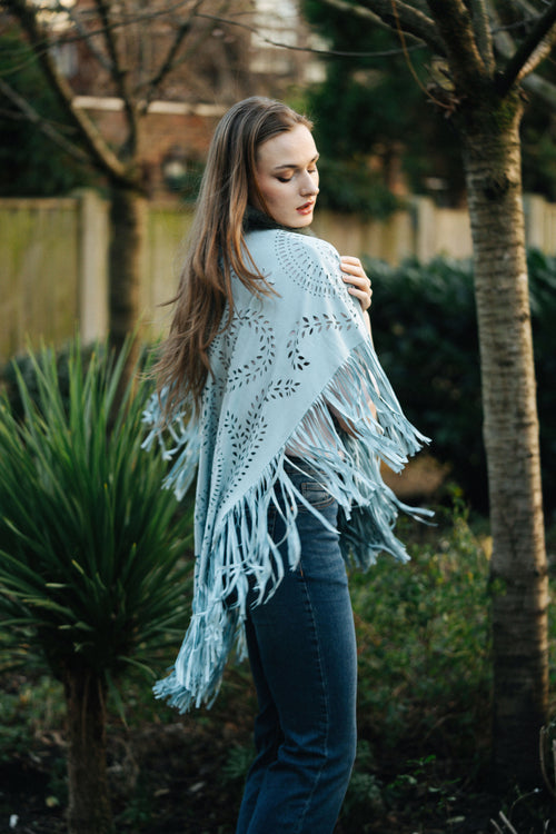 Laser Cut Wrap in Sky Blue