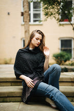 Embellished Cashmere Scarf in Black