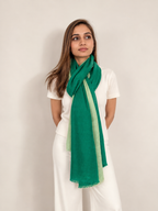 Unisex Woven Ombré Cashmere Scarf Emerald - Mint
