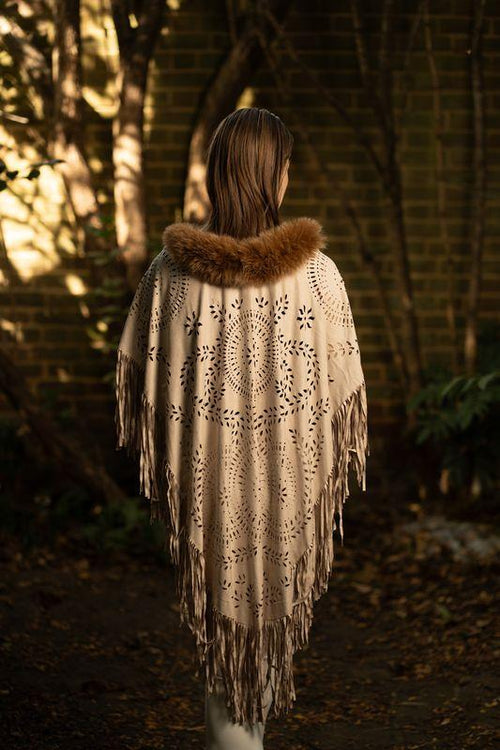Laser Cut Wrap in Beige