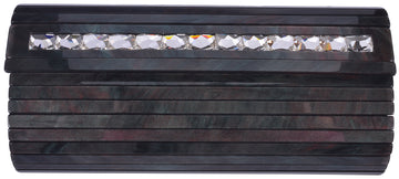 Black Green Clutch with Swarovski Embellishments