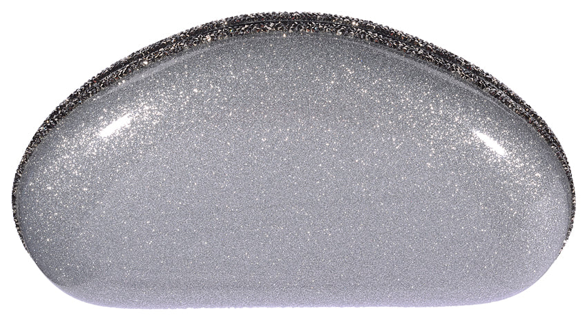 Silver Glitter Clutch with Swarovski Embellishments
