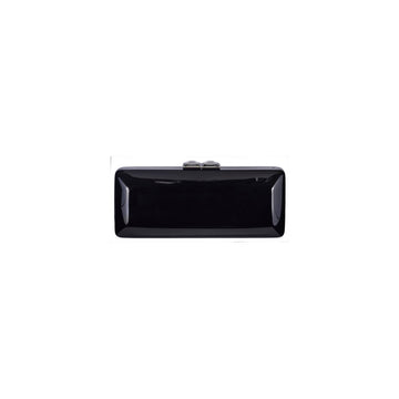 Polished Black Clutch with Swarovski Crystal Clasps