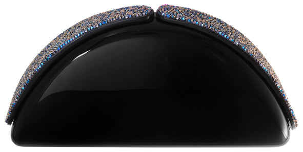 Arc Black Clutch with Swarovski Crystal Clasps
