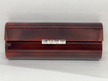 Maroon Hard Shell Clutch with Embellishments