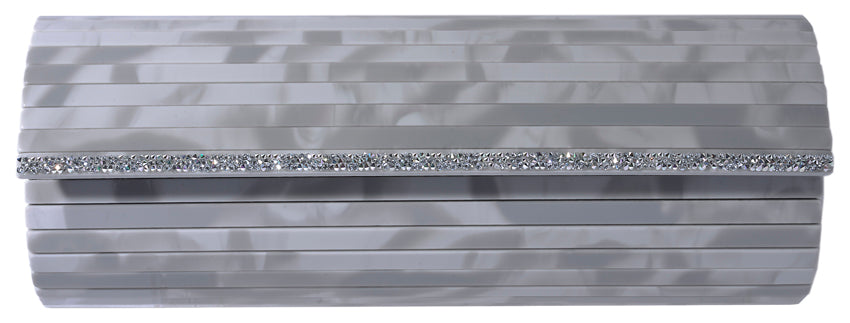 Grey Clutch with Swarovski Embellishments