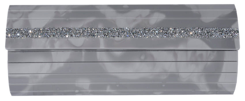 Grey Clutch with Swarovski Embellishments