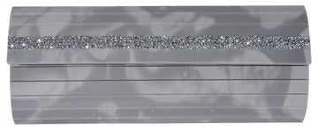 Grey Clutch with Swarovski Embellishments