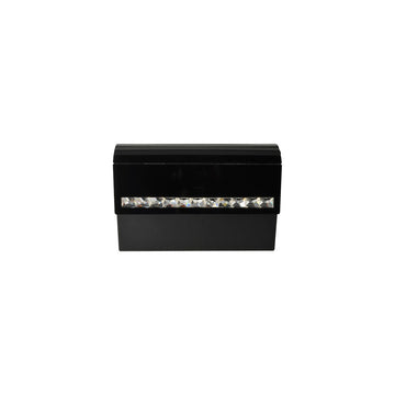 Rectangular Black Clutch with Silver Embellishments