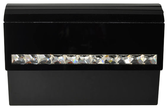 Rectangular Black Clutch with Silver Embellishments