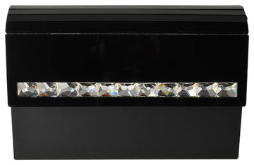 Rectangular Black Clutch with Silver Embellishments