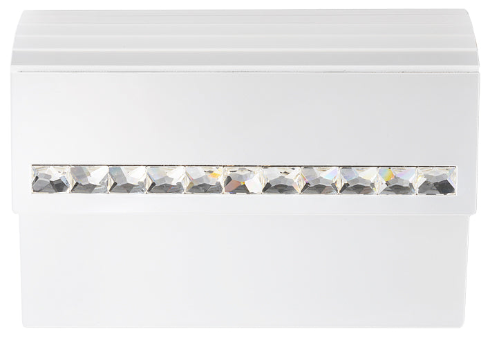 Rectangular White Clutch with Silver Embellishments