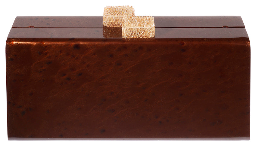 Burgundy Box Clutch with Swarovski Crystal Clasps