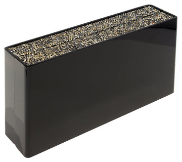 Black Box Clutch with Swarovski Crystals on Top