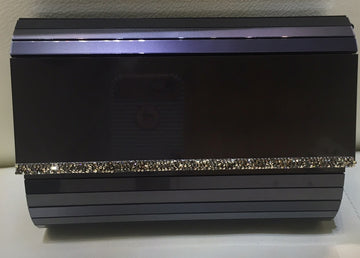 Navy Sling Bag and Clutch embellished with Crystals