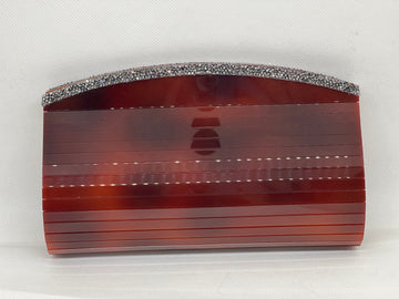 Burgundy Sling and Clutch with Swarovski Crystal Detailing