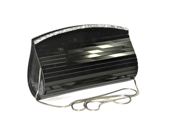 Black Sling and Clutch with Swarovski Crystal Detailing