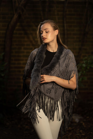 Laser Cut Wrap in Grey