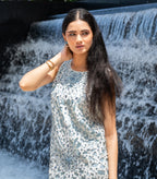 Laser Bloom Shift Dress - Powder Blue