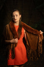 Laser Cut Wrap in Camel