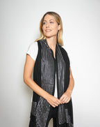 Embellished Cashmere Scarf in Black with Crystal Trim