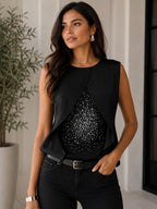 Star Burst Top Black