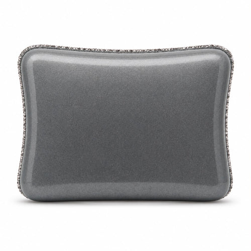 Dove Grey Contour Box Clutch with Swarovski Crystals