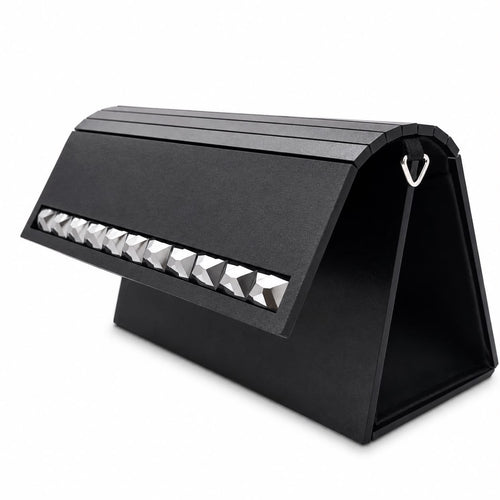 Rectangular Noir Clutch with Silver Embellishments