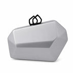 Geometric Polished Dove Grey Clutch with Clasps