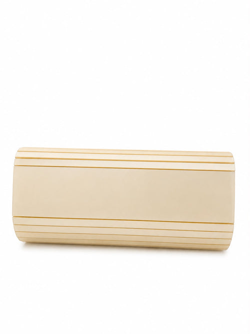 Champagne Polished Hard Shell Clutch