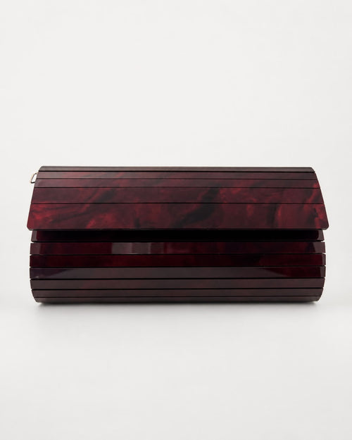 Wine Polished Hard Shell Clutch