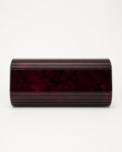 Wine Polished Hard Shell Clutch